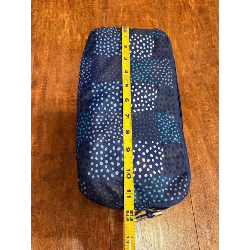 Lug Cosmetic Bag Pouch Blue Dot Print Travel Makeup Organizer Zipper Pockets